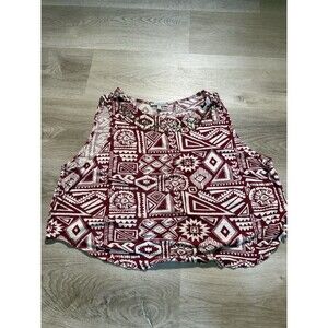 Charlotte Russe Red Tribal Print Tank Top Women’s XL Boho Sleeveless